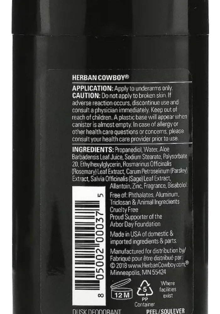 Herban Cowboy Dusk Maximum Protection Deodorant Stick - 2.8 oz, Certified Vegan, No Aluminum, Parabens, or Phthalates - Image 2